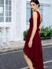 Luxury Elegant Chic High-End Short Front Long Slim Sleeveless Dress