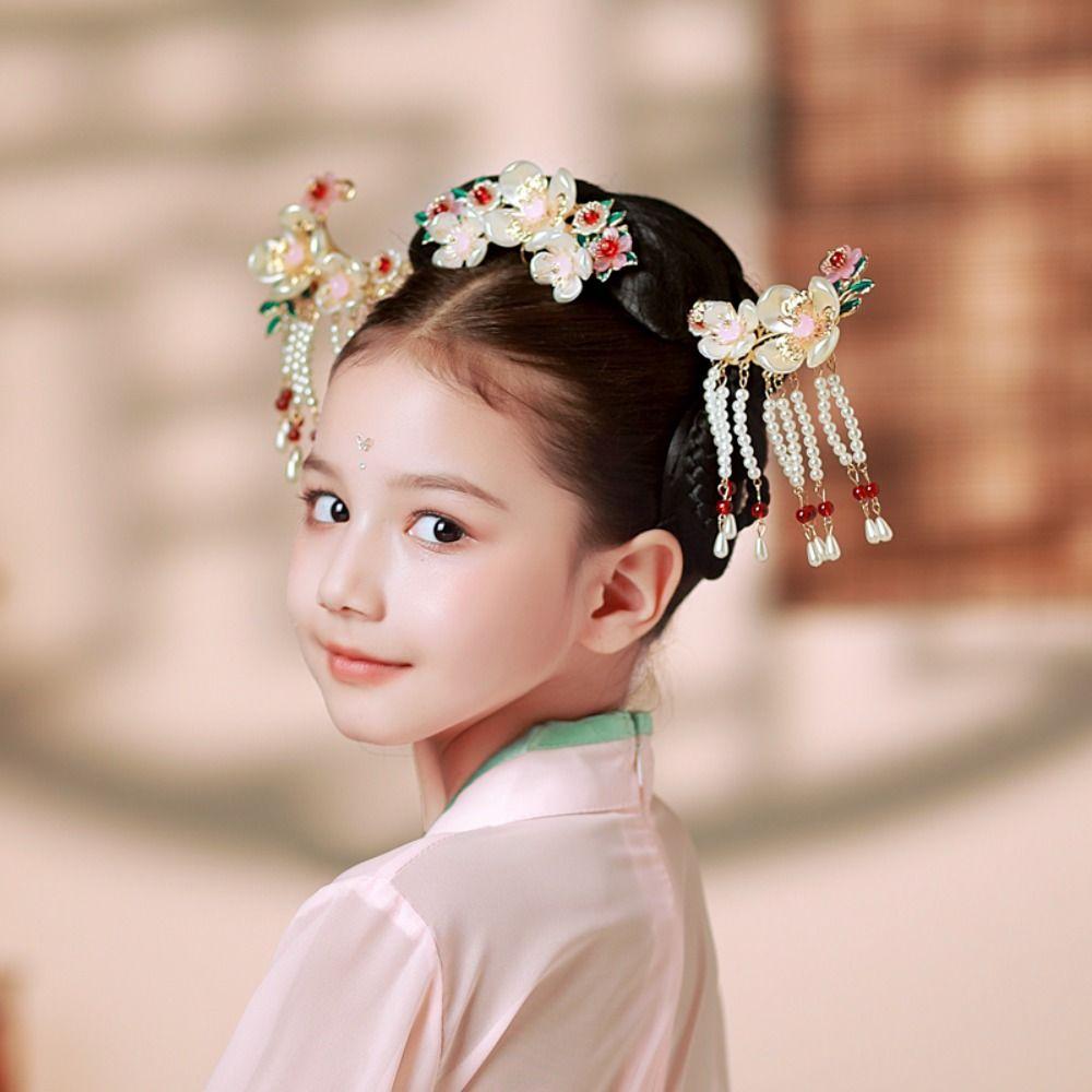 Flower Ancient Hair Stick Sets Chinese Style Earrings Hairpin Set Bridal Headwear  Jewelry