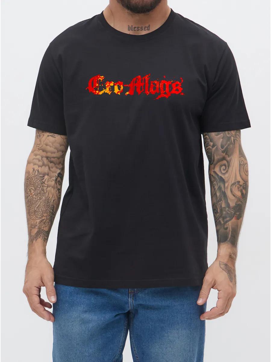 T-shirt man with chicken print, humorous, black L