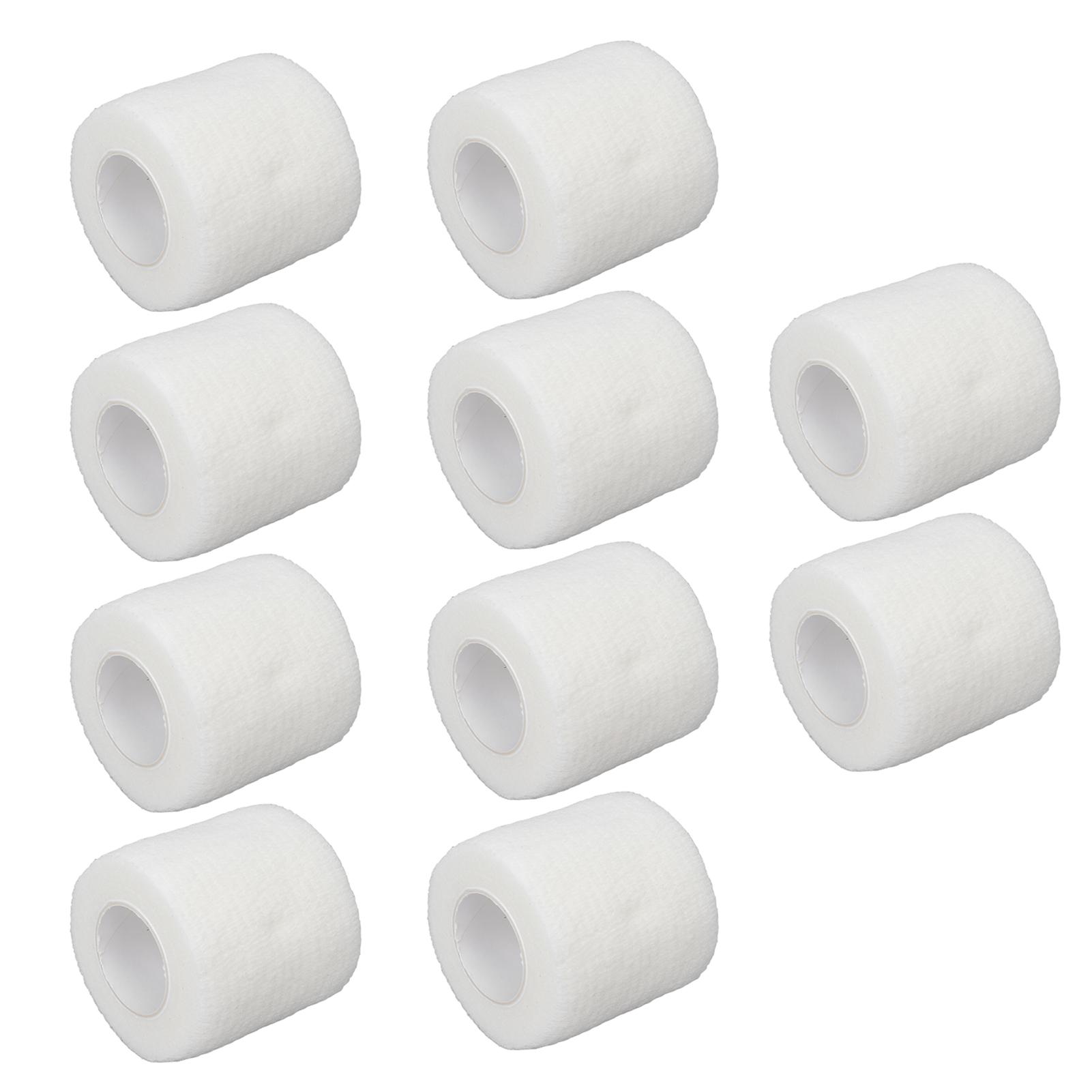 

10Pcs Self Adhesive Bandage Wrap Multifunction Disposable Shockproof Anti Slip Tattoo Handle белый