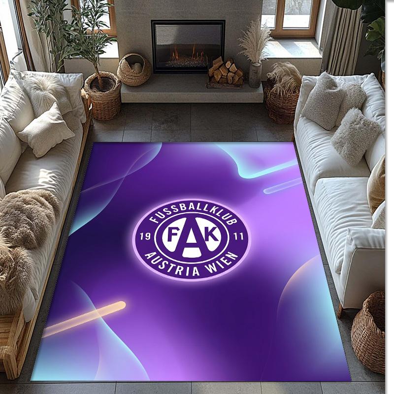 Austria Wien FC Soccer Football Pattern Soft Area Rug Non Slip Indoor Floor Carpet Sports Decor Mat for Bedroom