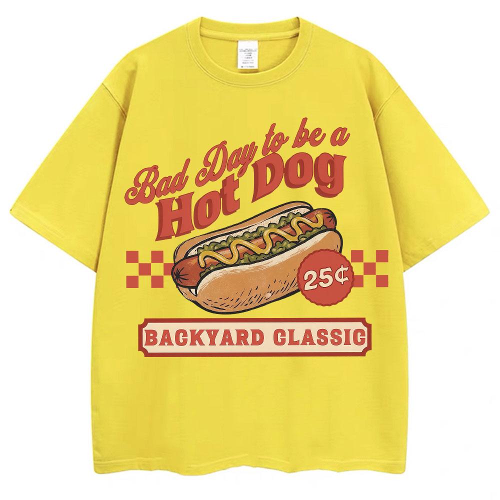 Funny Hot Dog Graphic T Shirt Bad Day Be A Hotdog Humor Tshirt Unisex Women Fashion Summer Oversized Soft Cotton Casual T Shirts