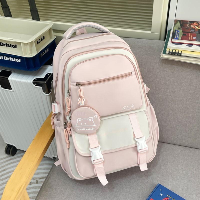 The new schoolbag is high-value, fresh and sweet, candy-colored backpack, lightweight and large-capacity backpack for junior high school students.