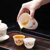 Jade Porcelain Kung Fu Teaware Set, Teapot Teacups, Living Room, Office Drinkware, High Quality Cup and Pot, Gift, 10 Pcs