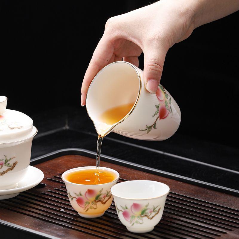 Jade Porcelain Kung Fu Teaware Set, Teapot Teacups, Living Room, Office Drinkware, High Quality Cup and Pot, Gift, 10 Pcs