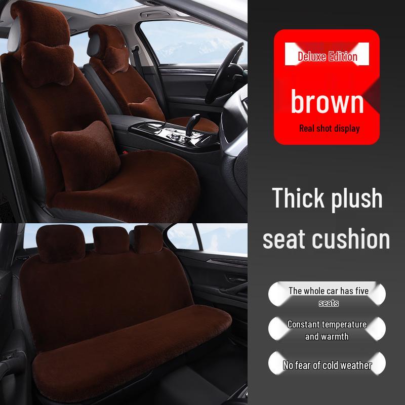 Universal Plush Car Seat Cushion: Thick, Warm Winter Rabbit Fur Cover