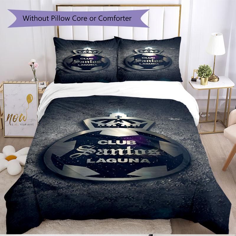 3pcs Duvet Cover Set (1*Duvet Cover + 2*Pillowcase, Without Core), Club Santos Laguna Print Soft All‑Season Bedding Set, Home Bedroom Decor Gift