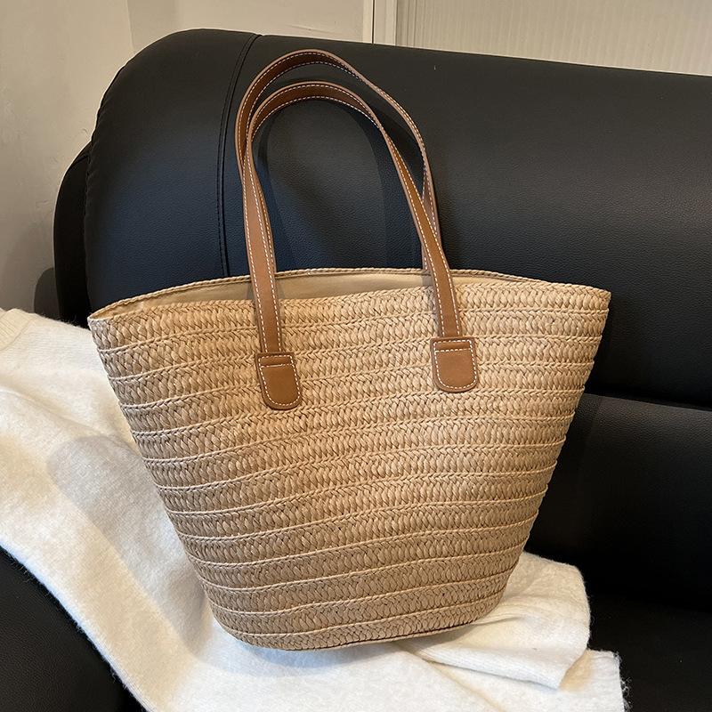Summer New Internet Celebrity Explosive Fashion Trend Straw Woven Bag for Women, Large Capacity Versatile Single Shoulder Handbag