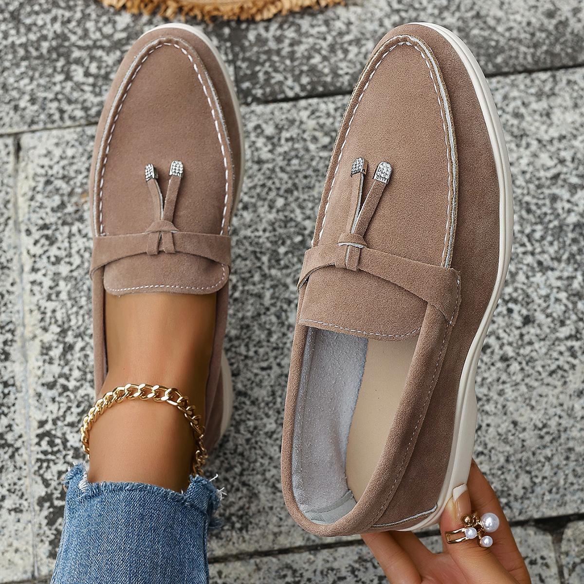 

Классические женские повседневные туфли на плоской подошве, модные, телесного цвета, роскошные, удобные, без застежек, туфли-лоферы, высококачественная замшевая обувь для ходьбы 38 абрикосовый