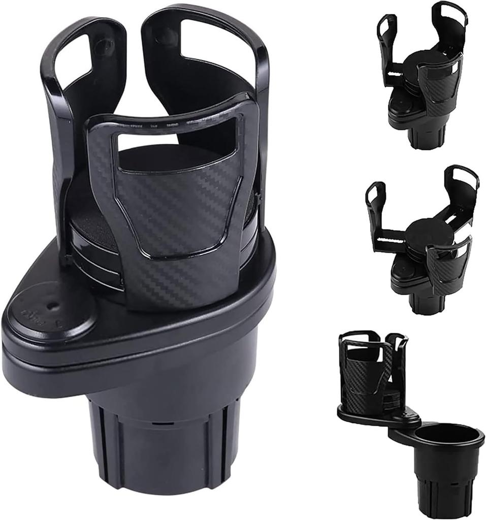2 In 1 Car Cup Holder Expander 360 Degree Adjustable Base Drink Holder Anti-Shake Stable Auto Bottle Holder Organizer