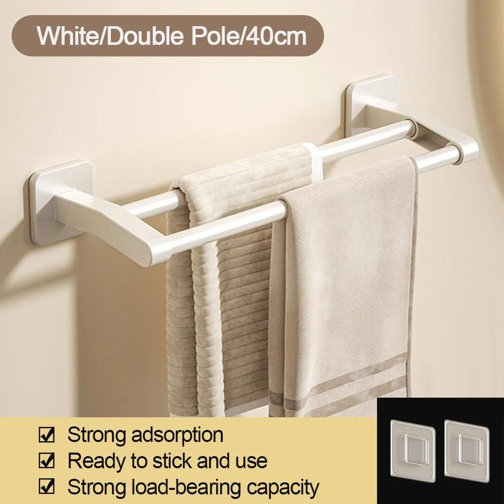 Superior Quality Aluminum Towel Rack Wall Mounted 30CM/40CM Towel Storage Hanger Paste Strong Load-bearing Bathroom Organizer