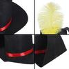 Versatile Black Christmas Hat with Feathered Detailing for Caroler Snowman