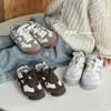 Kids Casual Sneakers Boys Girls Soft Rubber Sole Pigskin Upper Shoes Magic Tape