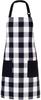 Ladies Cute Ladies Cotton Apron with Adjustable Neck Cute Apron for Kitchen Home Bakery and White [GOENJOYSELF] Apron, Strap, Cooking, (Black Grid)