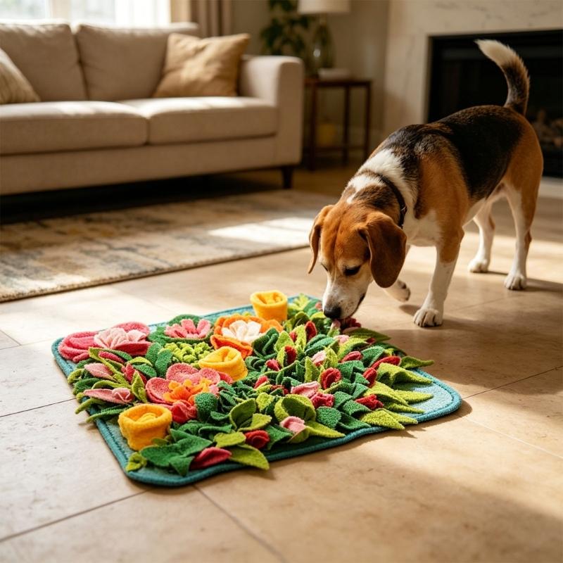 Dog Toy Snuffle Pad Colorful Treat Dispensing Interactive Chew Toy Relieving Stress Snuffle Mat for Large Dogs