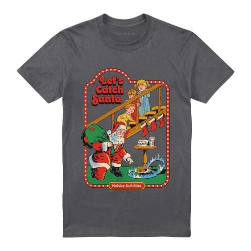 Steven Rhodes Unisex Adult Let´s Catch Santa T-Shirt