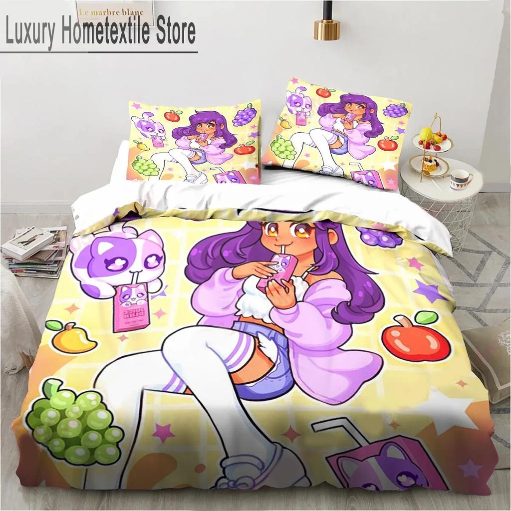 Cartoon Game Cute Aphmau With Wings Bedding Set Boys Girls Twin Queen King Size Duvet Cover Pillowcase Bed Boys Adult