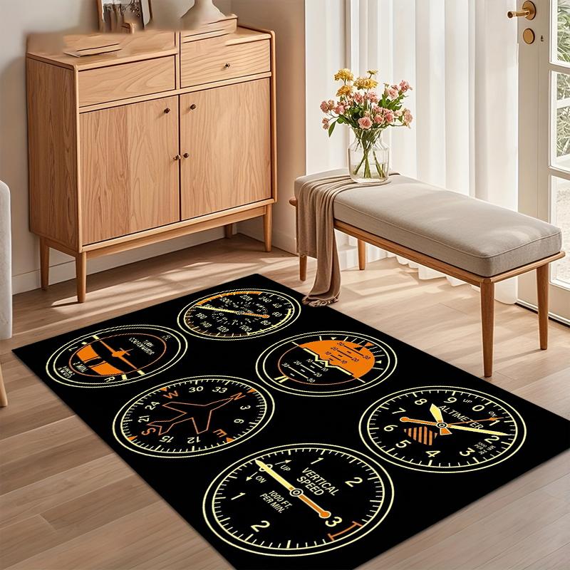 

1pc Vivid Aircraft Dashboard Print Carpet Area Anti Slip Colorful Design for Living Room Bedroom Outdoor Terrace Decoration Rug 50cmx80cm