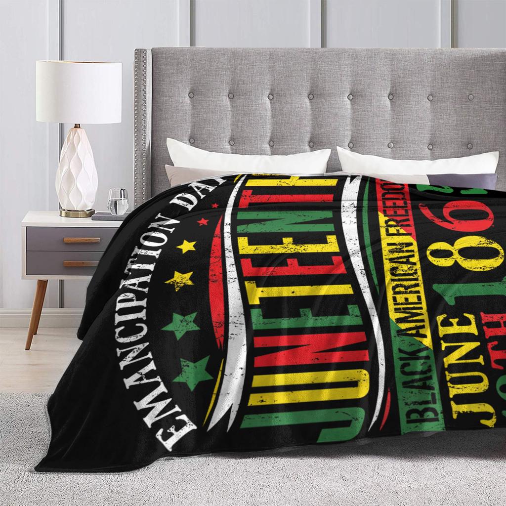 Juneteenth Black History Blanket Celebrating Black 1865 Flannel Throw Blanket Summer Decoration Soft Warm Bedspreads