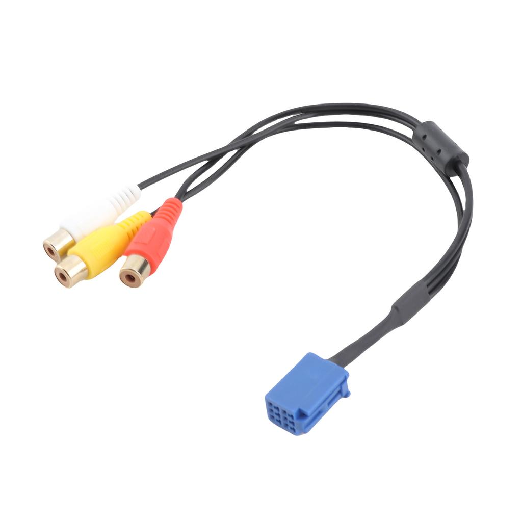 Car RCA Adapter VTR Cable 6 Pin Blue A V Port Replacement for Toyota