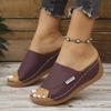 Summer Soft Platform Slippers Women 2025 Fashion Peep Toe Wedges Flip Flops Woman Light Med Heel Non-Slip Beach Shoes Slides