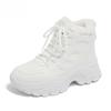 Winter Chunky Women's Short Plush Snow Boots Outdoor Warm Comfortable Ankle Boots Female Lace-up Wedge Casual Shoes Botas Mujer
