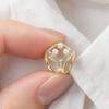 Scarf Button for Women, Double-Ring Faux Pearl Rhinestone Scarf Fastener for Silk Scarves Shawls Belt, Scarf Buckle Multi-Use Accessory