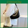 Chic Pu Crescent Shoulder Bag For Women Stylish Small Design With Zipper Closure