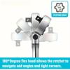 6PCS Ratchet Wrench Set 1/4 3/8 1/2 Inch Dual Pawl Ratchets with Extension Rod Chrome Molybdenum Steel Tool