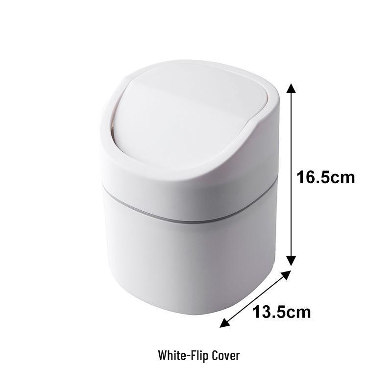 

Press-Lid Desktop Mini Trash Can with Lid – Stylish Tabletop Wastepaper Basket