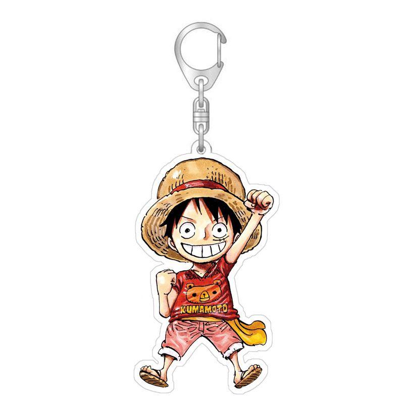 One Piece Luffy Zoro Roberto Keychain Toy Bag Pendant Double Sided Acrylic Gift For Kids