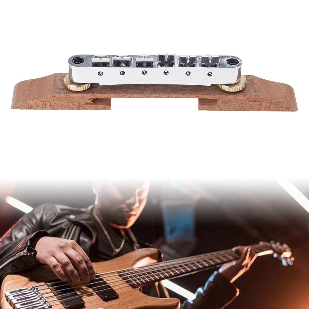 6 String Guitar Part Guitar Accesory Jazz Guitar Bridge Wood Guitar Bridge Guitar Wood Roller Saddles Bridge