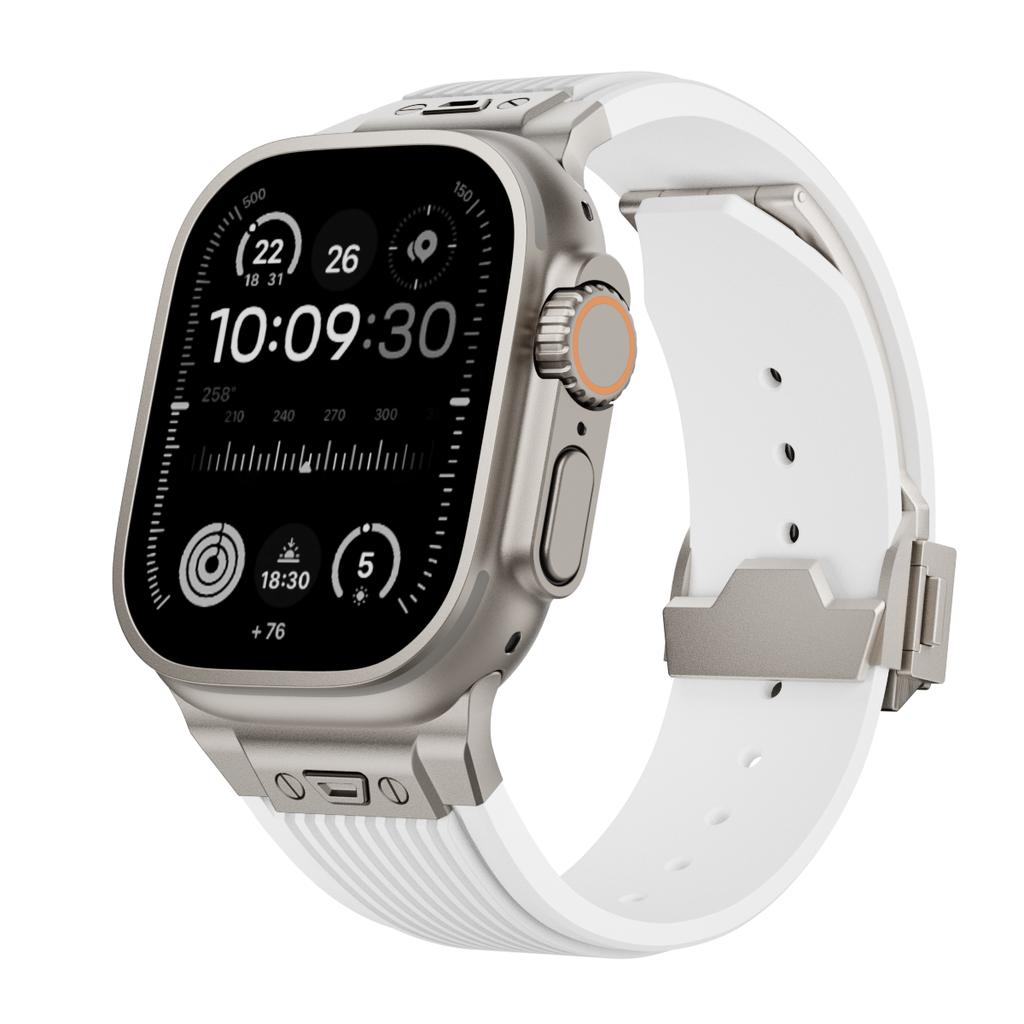 Silicone Sports Strap for Apple Watch Ultra 2/1 49mm Series 9 8 7 45mm 44mm Rubber Band for IWatch 6 5 4 3 Se 44mm 42mm Bracelet