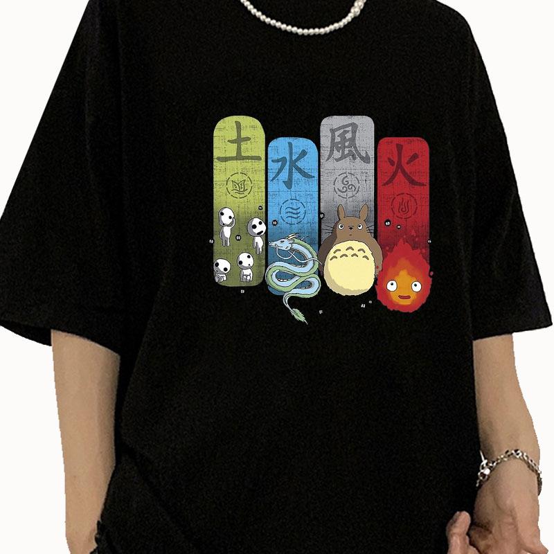2026 Anime Totoro Studio Ghibli T Shirt Women Harajuku Ullzang T Shirt Fashion Anime T-shirt Funny Cartoon T Shirts Top Tees Female