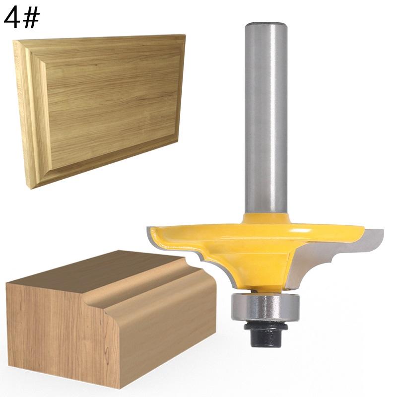 

1/4 шт., 8 мм, передняя часть ящика с хвостовиком и передняя фреза для двери шкафа, набор фрез для деревообработки, фрезы для обработки древесины 4# жёлтый