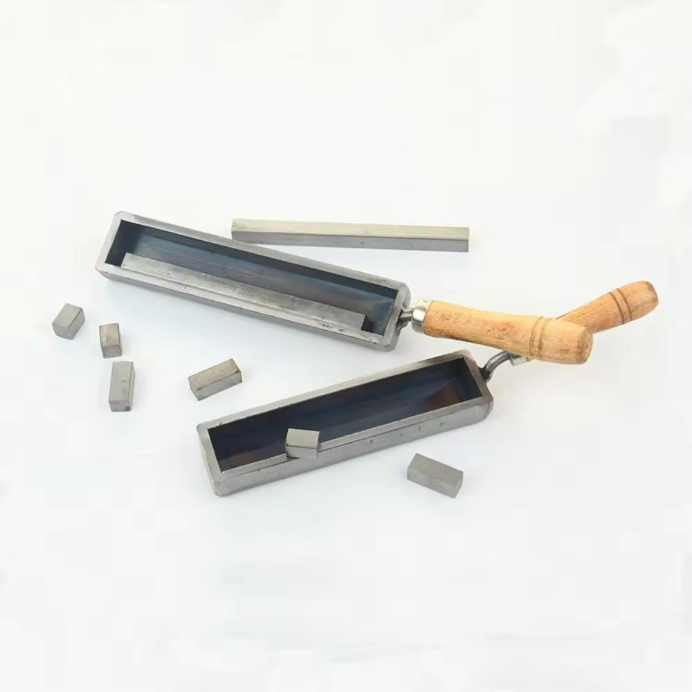 Silver Gold Bar Ingot Casting Mold with Wood Handle Metal Iron Brass Rectangle Wire Csasting Tools Jewellery Making