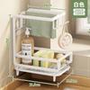 Kitchen Dishcloth Storage Rack Rag Holder Dish Brush Drying Hanger with Removable Drain Pan Dishwashing Cloth Sink Drain Rack