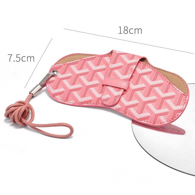 1Pc New Design PU Leather Glasses Case Presbyopic Glasses Case Portable Storage Bag for Women and Men with Lanyard Small Gifts