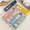 1 Set Festtags-Geschirr - 3 Sets Tragbares Edelstahl-Besteck (Essstäbchen, Löffel, Gabel) für Versammlungen, Reisen, Küchen, Restaurants