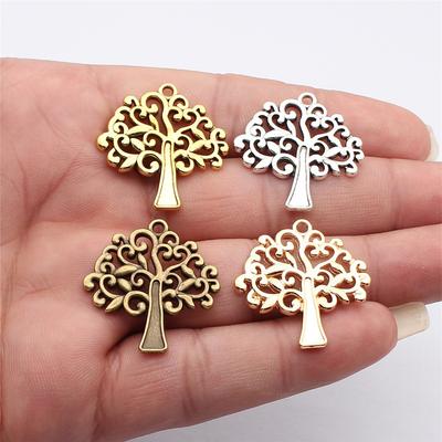 Round Tree of Life Nature Charm Antique Bronze Zinc Alloy Jewelry Making Supplies DIY Jewelry Making Accessory Charms