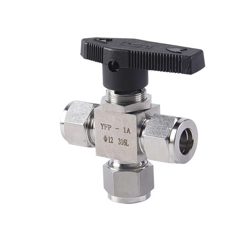 DIAIEN 316 SS Three-Way Compression Ball Valve
