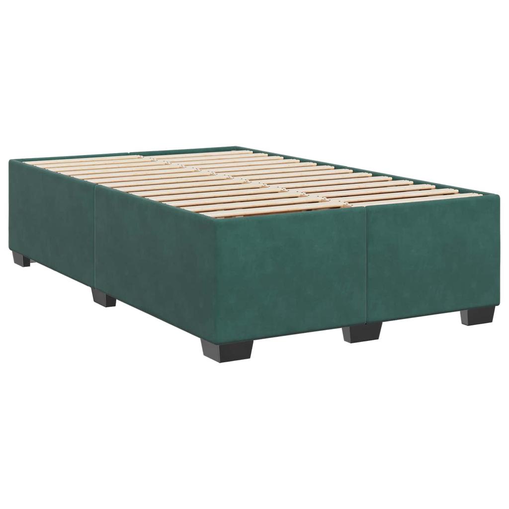 Boxspring Bed with Mattress Dark Green 120 x 190 cm Velvet