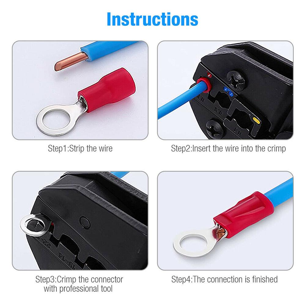 Wire Connector Crimp Spade Terminals Assorted Crimp Spade Terminal Insulated Electrical Wire Connector Kit Set 1 Hole 280PCS 80