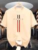 Men's 100% pure cotton summer casual loose fashion Paris letter printed comfortable round neck short sleeved T-shirt top