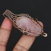 Rose Quartz Gemstone Pendant Necklace, Natural Pink Quartz Crystal Wire Wrapped Copper Jewelry Handmade Copper Pendant