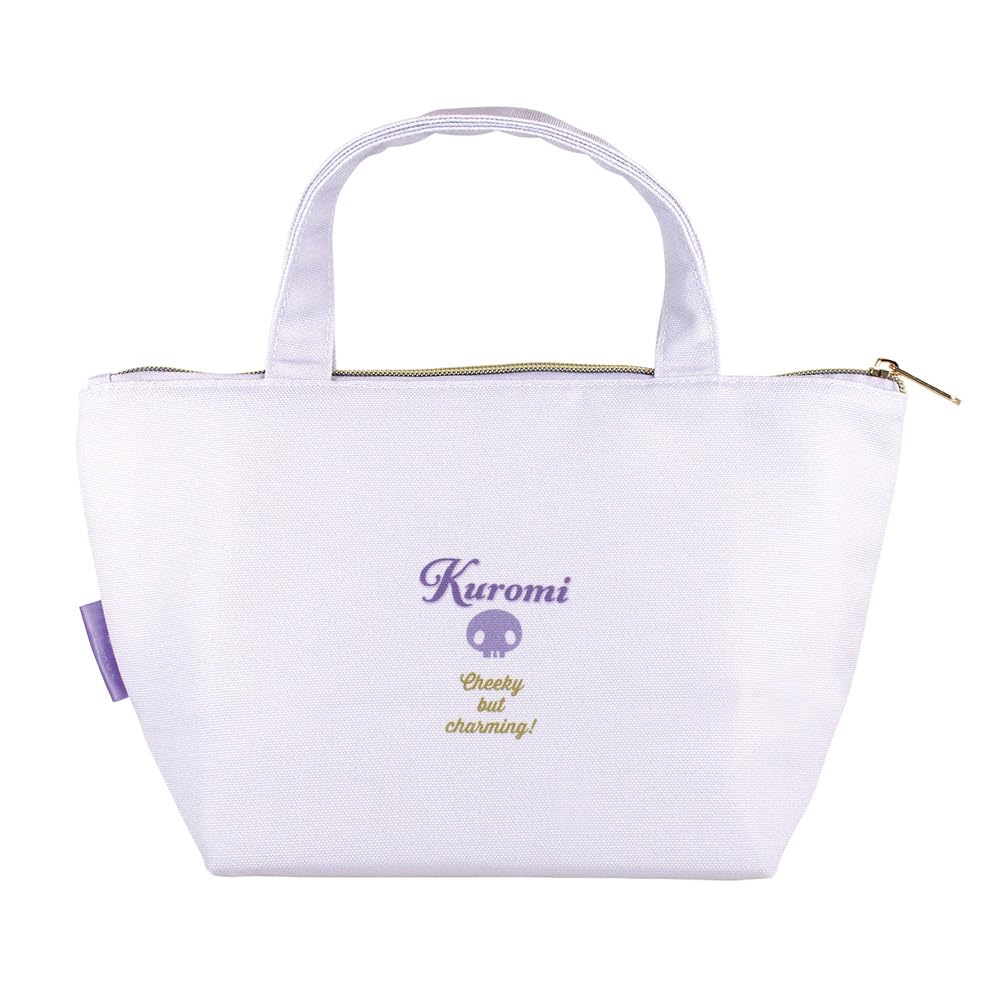 Tees Factory Sanrio Characters Insulated Canvas Lunch Bag with Badge H180 x W315 x Logo/Kuromi, D130mm, SR-5535835KU