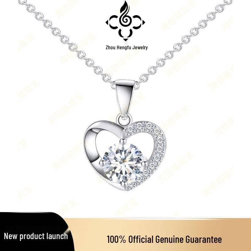 S925 Sterling Silver Heart Stone Necklace for Women - Romantic Everyday Wear, Perfect for Dating & Valentine's Day.