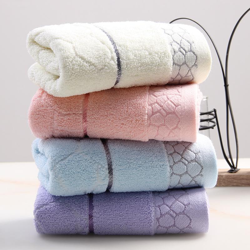 T222A Cheap Wholesale Price Jacquard Champagne Lilac Light Green Blue Hot Pink Hand Towel Face Towel