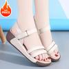 Summer Thick Bottom Genuine Leather Sandalias Ladies Soft Non-Slip Wedges Shoes Fashion Lightweight Wedge Heels Sandals Women