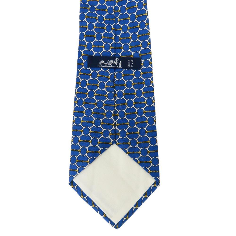 Used HERMES Tie Toyota Limited Edition Silk Blue Gold Business
